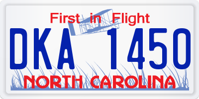 NC license plate DKA1450
