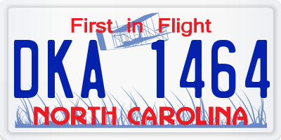 NC license plate DKA1464