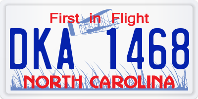 NC license plate DKA1468