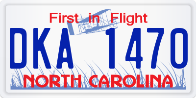 NC license plate DKA1470