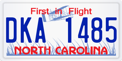 NC license plate DKA1485