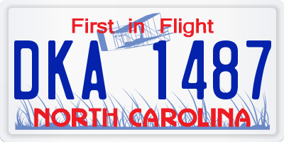 NC license plate DKA1487