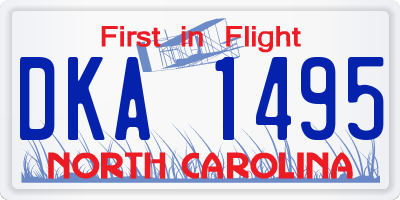NC license plate DKA1495