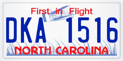NC license plate DKA1516