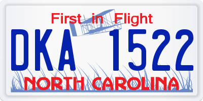 NC license plate DKA1522