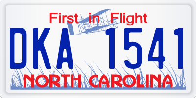 NC license plate DKA1541