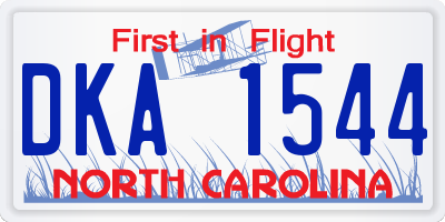 NC license plate DKA1544