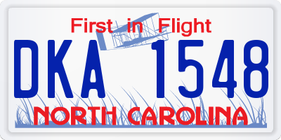 NC license plate DKA1548