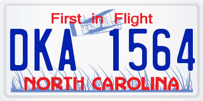 NC license plate DKA1564