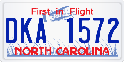 NC license plate DKA1572