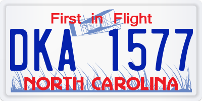 NC license plate DKA1577