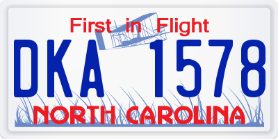 NC license plate DKA1578