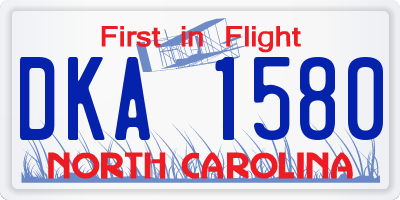 NC license plate DKA1580