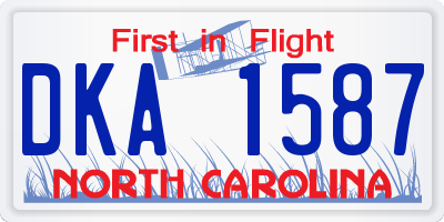 NC license plate DKA1587