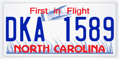 NC license plate DKA1589