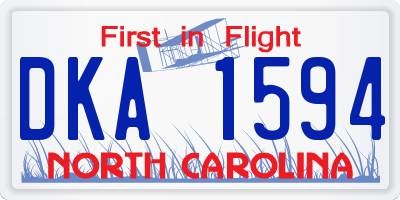 NC license plate DKA1594