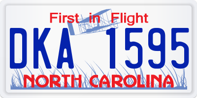 NC license plate DKA1595