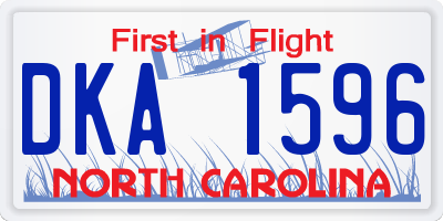 NC license plate DKA1596