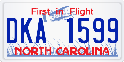 NC license plate DKA1599
