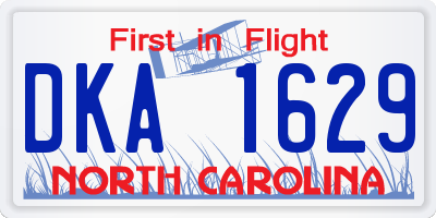 NC license plate DKA1629