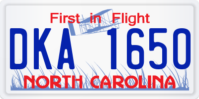 NC license plate DKA1650