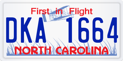 NC license plate DKA1664