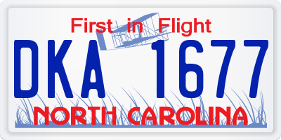 NC license plate DKA1677