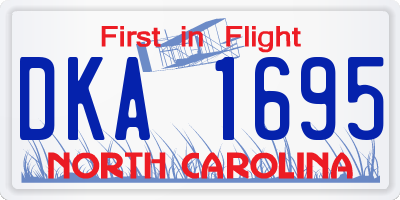 NC license plate DKA1695