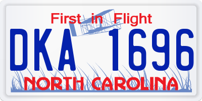 NC license plate DKA1696