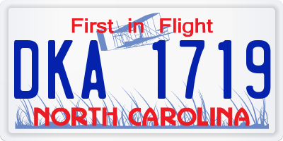 NC license plate DKA1719