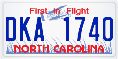 NC license plate DKA1740