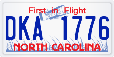 NC license plate DKA1776