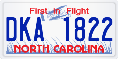 NC license plate DKA1822