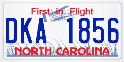 NC license plate DKA1856