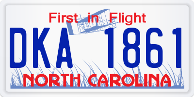NC license plate DKA1861