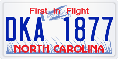 NC license plate DKA1877