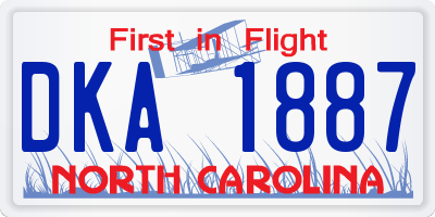 NC license plate DKA1887