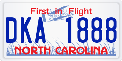 NC license plate DKA1888