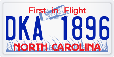NC license plate DKA1896