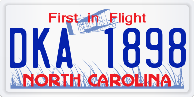 NC license plate DKA1898