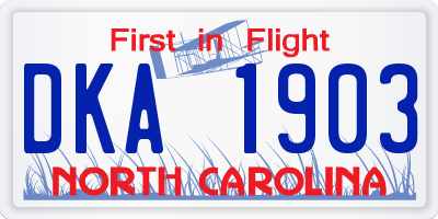 NC license plate DKA1903