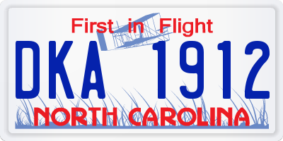 NC license plate DKA1912