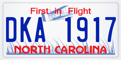 NC license plate DKA1917