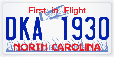 NC license plate DKA1930