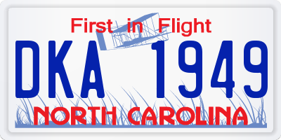 NC license plate DKA1949