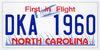 NC license plate DKA1960