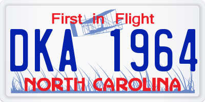 NC license plate DKA1964