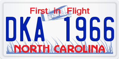 NC license plate DKA1966