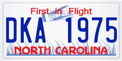 NC license plate DKA1975