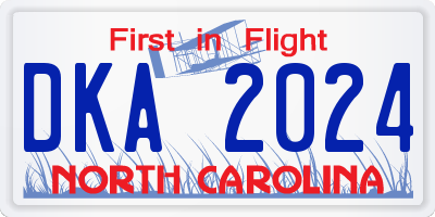 NC license plate DKA2024